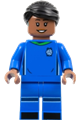 Soccer Player, Female, Blue Uniform, Medium Brown Skin, Black Hair, Hearing Aid - idea144