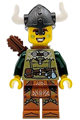 Male Viking Archer in olive green tunic, dark orange legs with loincloth, pearl dark gray helmet, and quiver - idea168