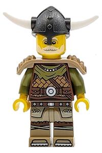 Viking Chieftain - male, leather armor, dark tan legs with tunic, pearl dark gray helmet, shoulder armor idea169