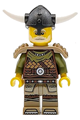 Male Viking Chieftain wearing leather armor, dark tan legs with tunic, pearl dark gray helmet, and shoulder armor - idea169