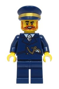Railway Station Manager Minifigure - Railway station manager in a dark blue suit and cap - idea177