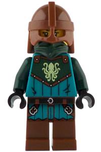 Kraken Warrior Female Minifigure - Female Kraken Warrior wearing a reddish brown helmet - idea234