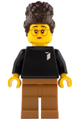 Female LEGO Ideas designer wearing a black sweater with the LEGO Ideas logo and medium nougat legs - idea239