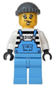 Xtreme Stunts Brickster Henchman with Medium Blue Overalls #1, Dark Bluish Gray Knit Cap - ixs014