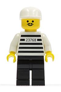 Jailbreak Joe Minifigure - Jailbreak Joe wearing black legs and a white cap - jail003