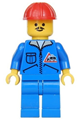 Bulldozer Logo - Blue Legs, Red Construction Helmet - jbl002