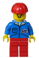 Bulldozer Logo - Red Legs, Red Construction Helmet - jbl003