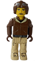 Junior figure aviator wearing tan pants and a brown jacket - js008
