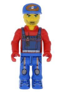 Crewman - Junior figure crewman in blue overalls and a red shirt. - js022