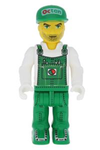 Mechanic - Junior-Figure mechanic wearing green overalls with Octan pattern. - js024