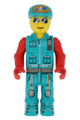 Crewman with Dark Turquoise Vest and Pants, Red Arms - js027