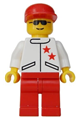Jacket 2 Stars White - Red Legs, Red Cap - jstr008