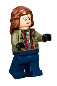 Maisie Lockwood Minifigure - Lockwood with reddish brown hair wearing an olive green jacket - jw088