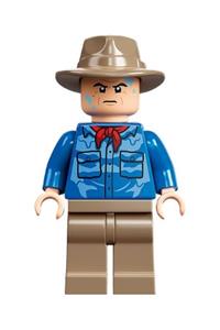 Alan Grant Minifigure - Alan Grant wearing a shirt with water stains - jw096