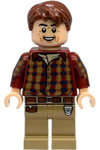 Dr. Alan Grant Minifigure - Dr. Alan Grant wearing a dark red shirt - jw129