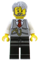LEGOLAND Park Train Conductor, Pinstripe Vest, Red Tie and Pocket Watch Pattern - llp002