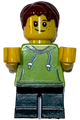 LEGOLAND Park Boy with Dark Brown Hair, Lime Sleeveless Hoodie, Dark Green Short Legs - llp023