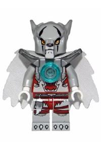 Worriz Minifigure - Worriz wearing flat silver armor and a cape - loc038