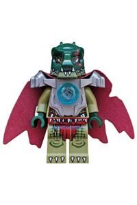 Cragger Minifigure - Cragger wearing heavy armor with a cape - loc044