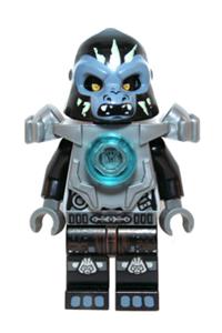 Gorzan Minifigure - Gorzan wearing flat silver heavy armor - loc068