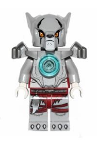 Worriz Minifigure - Worriz wearing flat silver heavy armor - loc072