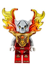 Worriz Minifigure - Worriz wearing an armor breastplate with flame wings - loc129