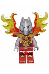Rogon Minifigure - Rogon wears an armor breastplate and has flame wings - loc151