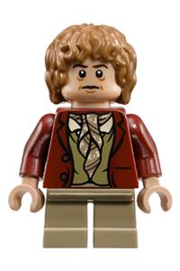 Bilbo Baggins Minifigure - Bilbo Baggins wearing a dark red coat - lor030