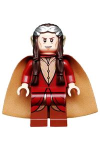 Elrond Minifigure - Elrond wearing a silver crown and dark red clothing - lor059
