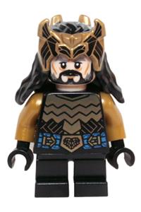 Thorin Oakenshield Minifigure - Thorin Oakenshield wearing gold armor and a crown - lor106
