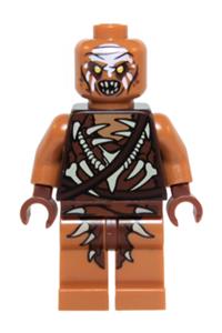 Gundabad Orc Minifigure - Bald Gundabad Orc with white forehead paint - lor110