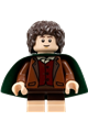 Frodo Baggins with light nougat feet wearing a dark green cape - lor112
