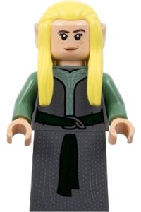 Rivendell Elf Minifigure - Female Rivendell Elf wearing a dark bluish gray robe - lor120