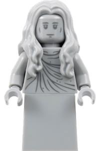 Elf Statue Minifigure - Statue of an elf with wavy hair wearing a skirt - lor130