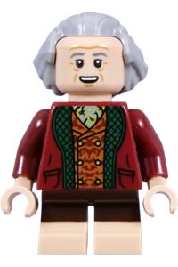 Bilbo Baggins Minifigure - Bilbo Baggins with light bluish gray hair - lor144