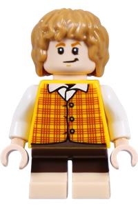 Meriadoc Brandybuck Minifigure - Merry (Meriadoc Brandybuck) with a bright light orange vest - lor148