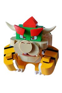Bowser - Bowser with tan tile, and a round 1 x 2 piece half on the nose - mar0121