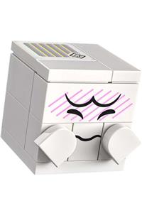 Boo - Boo with closed mouth, holding a brick, and standing on a round 2 x 2 axle hole stand - mar0199