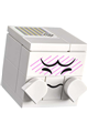 Boo with closed mouth, holding a brick, and standing on a round 2 x 2 axle hole stand - mar0199