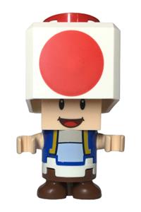 Toad - Toad with an open mouth, wearing a white hinge top plate, a black hinge brick, and a 2 x 2 plate - mar0206