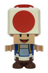Toad - Toad with an open mouth, wearing a black hinge top plate, light bluish gray hinge brick, and tan 2 x 2 plate - mar0209
