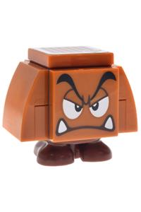 Goomba - Angry Goomba with dark bluish gray interior pieces and eyelids - mar0229