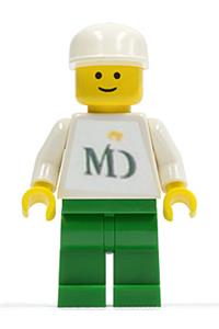 MD Foods Male Minifigure - Minifigure with MD Foods white torso featuring stickers - mdf001