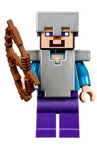 Steve Minifigure - Steve wearing a helmet and armor - min013