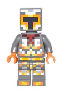 Minecraft Skin 1 Minifigure - A Minecraft Skin 1 in yellow and orange armor - min034