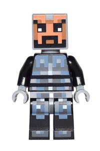 Minecraft Skin 5 Minifigure - Male Minecraft Skin 5 with pixelated black and silver armor - min038