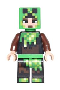 Minecraft skin 6 Minifigure - Minecraft skin 6 wearing a bright green and dark brown creeper costume - min039