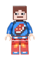 Minecraft Skin 7 - Pixelated, Blue Shirt with Porkchop Icon - min040