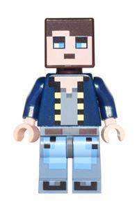 Minecraft Skin 8 - Pixelated, Dark Blue Jacket and Bright Light Blue and Sand Blue Legs min041