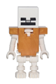Skeleton wearing pearl gold armor with a cube skull - min054